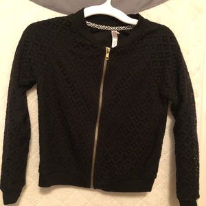Xhilaration Black Zipper Black Jacket Size M 7/8